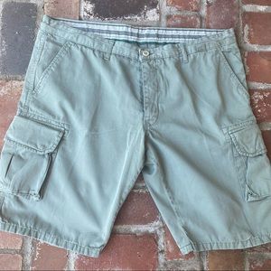 Santaniello Men's Olive Green Button Closure Cargo Shorts - Size 36